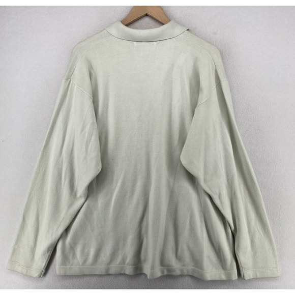 RE UNION Sweater Mens XL Grandpa Cardigan Button Down Off White Vintage - Picture 3 of 11